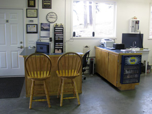 Office area of Brent's Autoworks