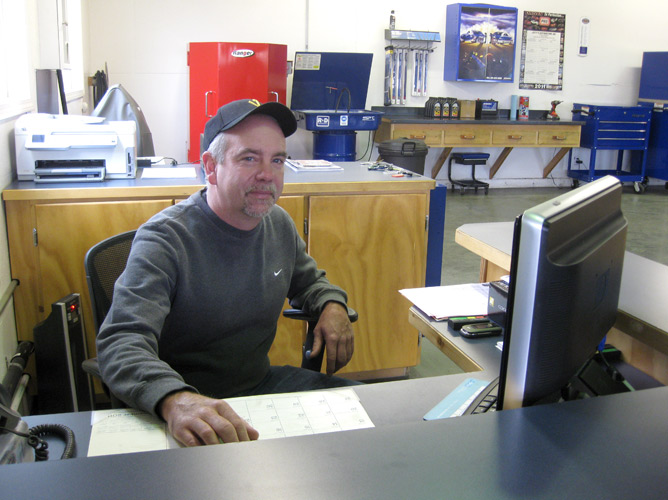 Brent Lindquist at his auto shop